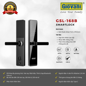 Khóa vân tay cửa gỗ Giovani GSL-168B
