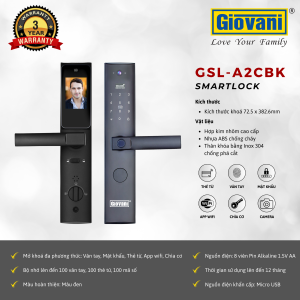 KHÓA VÂN TAY THÔNG MINH GIOVANI GSL-A2CBK