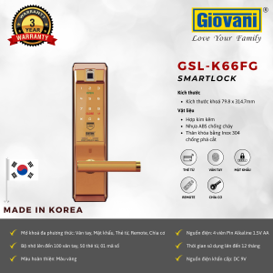 KHÓA VÂN TAY THÔNG MINH GIOVANI GSL-K66FG