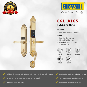 KHÓA VÂN TAY THÔNG MINH GIOVANI GSL-A165