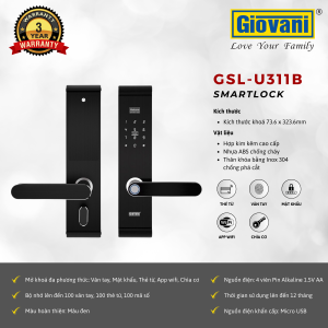 KHÓA VÂN TAY THÔNG MINH GIOVANI GSL-U311B