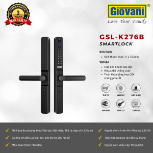 KHÓA VÂN TAY CỬA NHÔM GIOVANI GSL-K276B