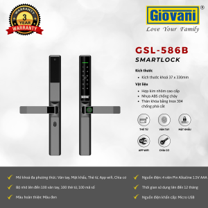 KHÓA VÂN TAY CỬA NHÔM GIOVANI GSL-586B