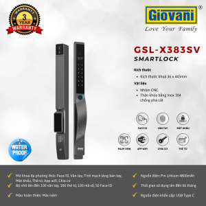 KHÓA VÂN TAY CỬA NHÔM GIOVANI GSL-X383SV