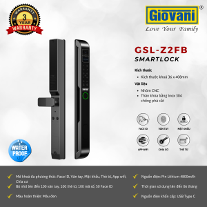 KHÓA VÂN TAY CỬA NHÔM GIOVANI GSL-Z2FB
