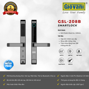 KHÓA VÂN TAY CỬA NHÔM GIOVANI GSL-208B