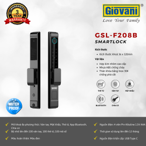 KHÓA VÂN TAY CỬA NHÔM GIOVANI GSL-F208B
