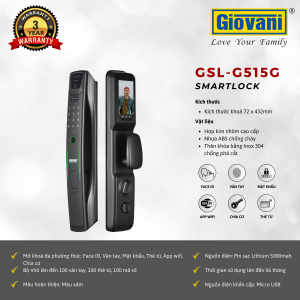 KHÓA VÂN TAY THÔNG MINH GIOVANI GSL-G515G
